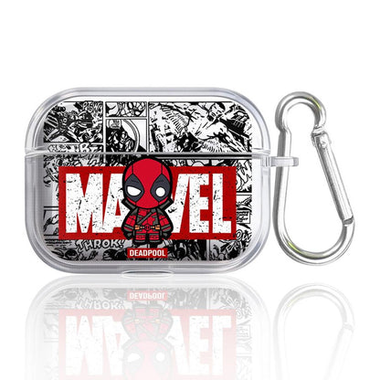 Black AirPods case with Marvel Deadpool design - ChildAngle Deadpool AirPods Case
