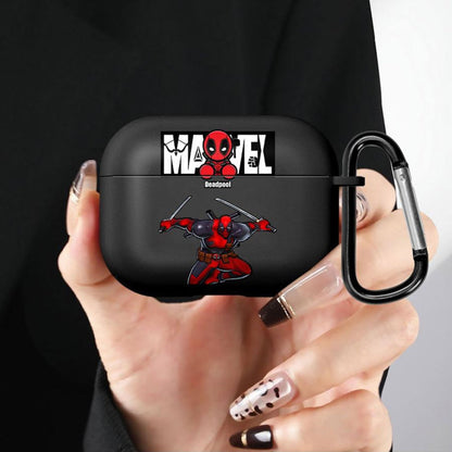 Black AirPods case with Marvel Deadpool design - ChildAngle Deadpool AirPods Case