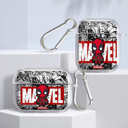 Black AirPods case with Marvel Deadpool design - ChildAngle Deadpool AirPods Case