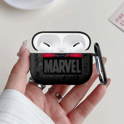 Black AirPods case with Marvel Deadpool design - ChildAngle Deadpool AirPods Case
