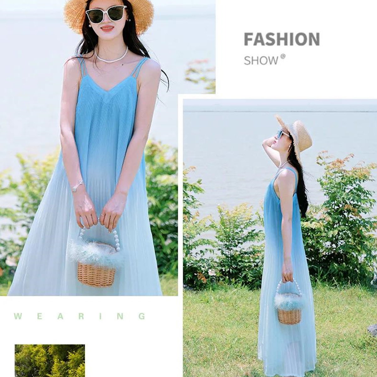 Family Matching Dress Blue Ombre Sleeveless Dress for Mom and Daughter and T-Shirts for Father and Son - ChildAngle