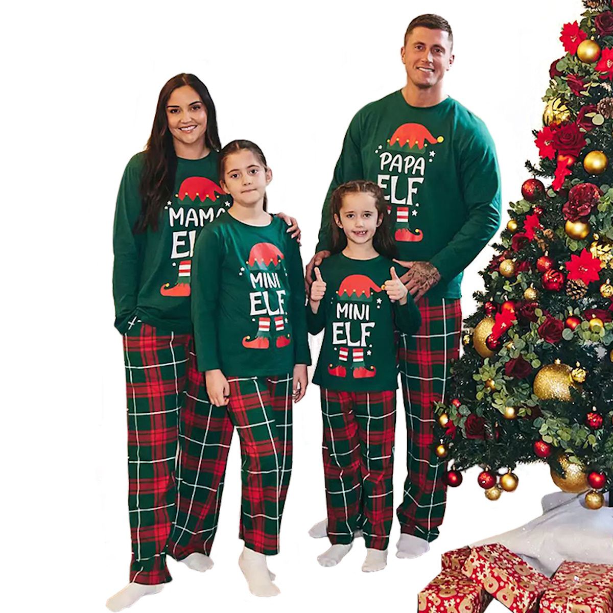Family Matching Pajama Papa Mama Mini Elf Pajama Set - ChildAngle