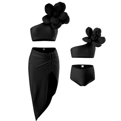 Mommy and Me Matching Beachwear 3PCS Bikini Set with Coverup - ChildAngle