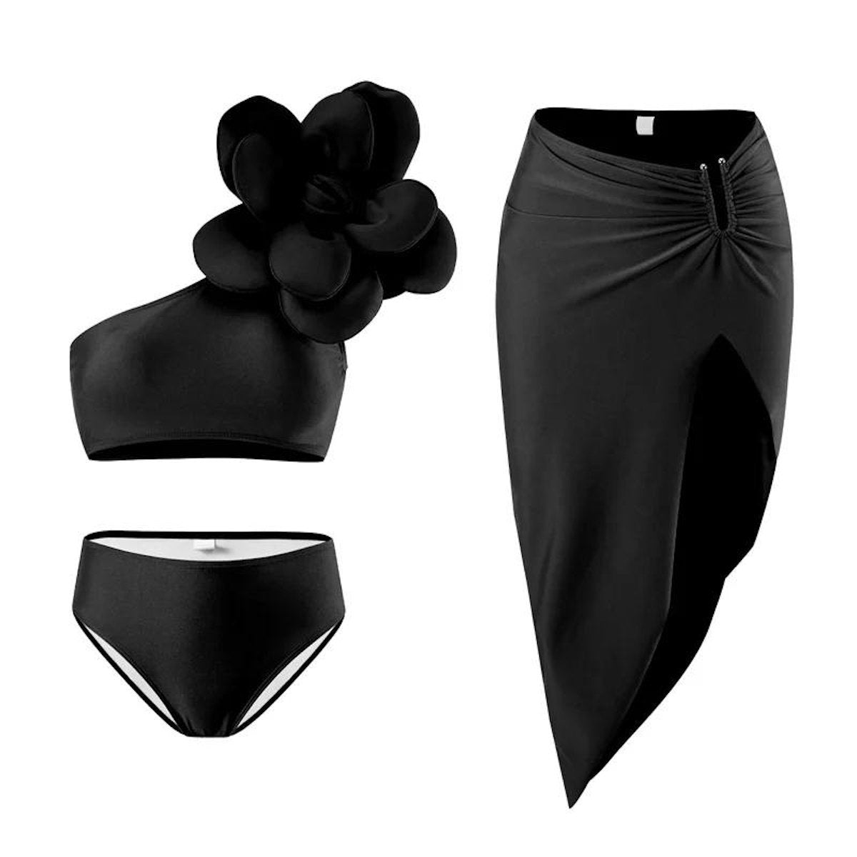 Mommy and Me Matching Beachwear 3PCS Bikini Set with Coverup - ChildAngle