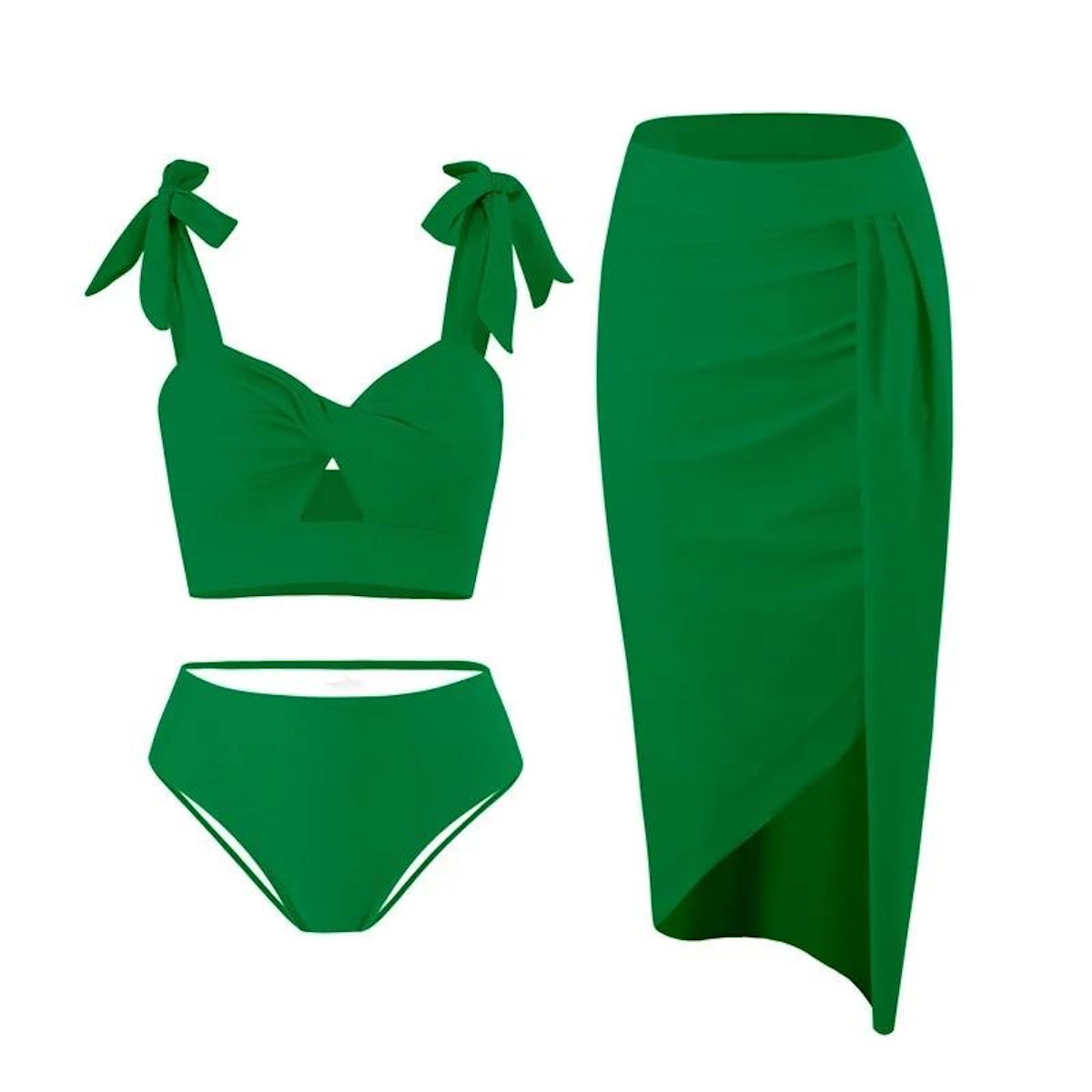 Mommy and Me Matching Beachwear 3PCS Bikini Set with Coverup - ChildAngle