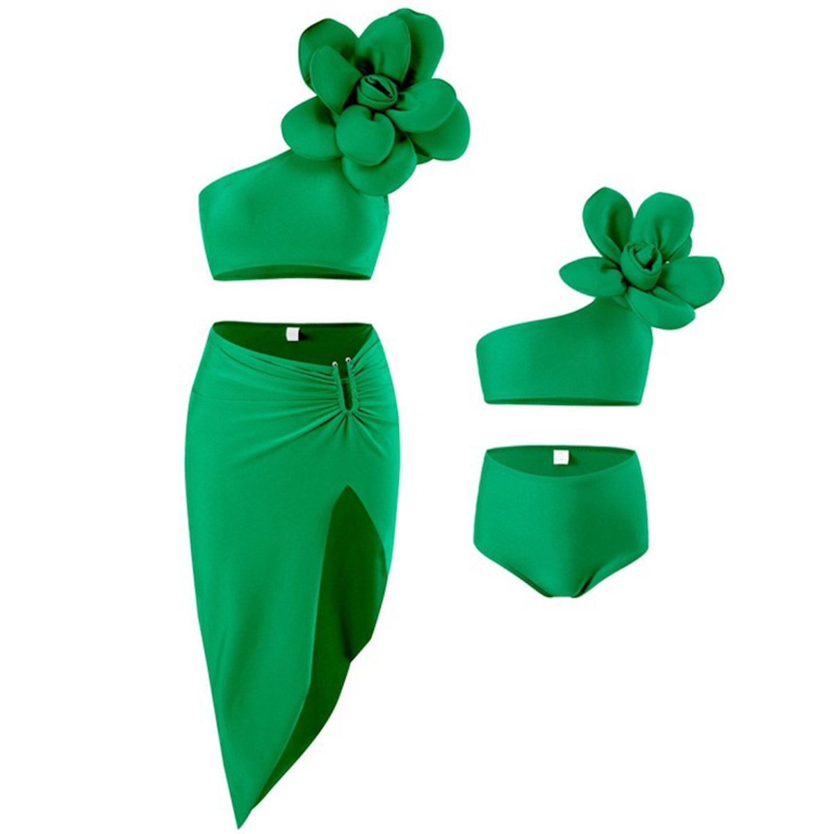 Mommy and Me Matching Beachwear 3PCS Bikini Set with Coverup - ChildAngle