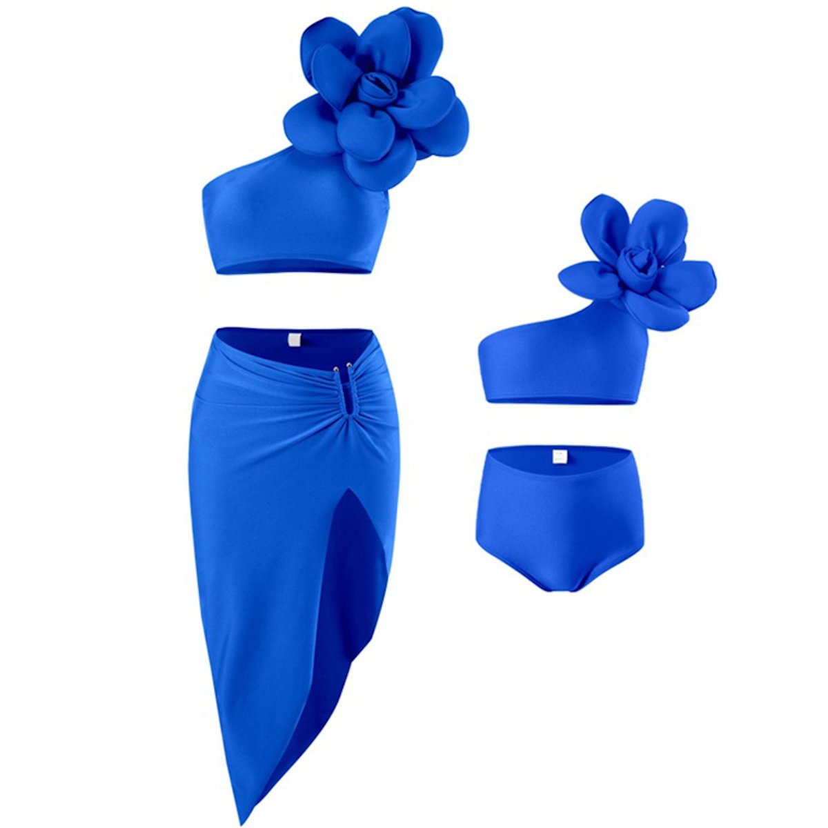 Mommy and Me Matching Beachwear 3PCS Bikini Set with Coverup - ChildAngle