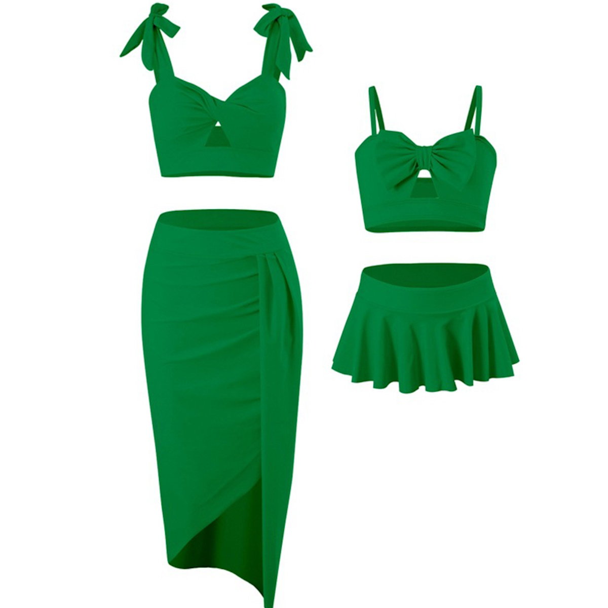 Mommy and Me Matching Beachwear 3PCS Bikini Set with Coverup - ChildAngle