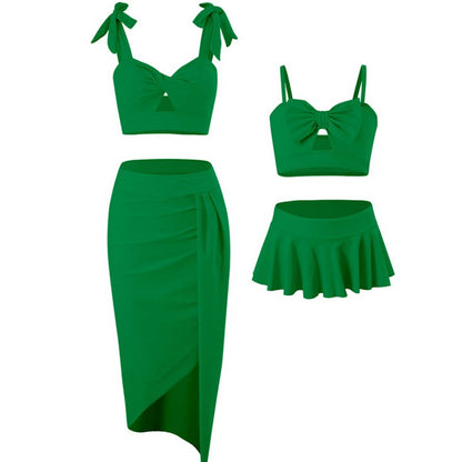 Mommy and Me Matching Beachwear 3PCS Bikini Set with Coverup - ChildAngle