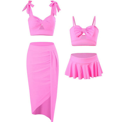 Mommy and Me Matching Beachwear 3PCS Bikini Set with Coverup - ChildAngle