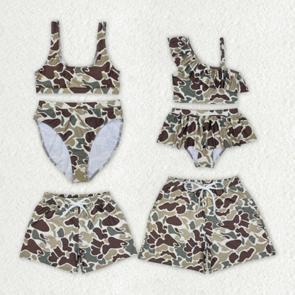 Camouflage-patterned swimsuit set Swim Trunks - ChildAngle
