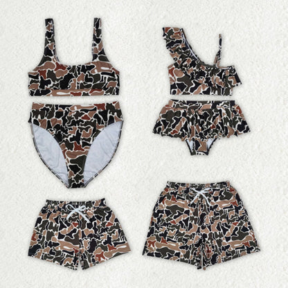 Camouflage-patterned swimsuit set Bikini Set Swim Trunks - ChildAngle