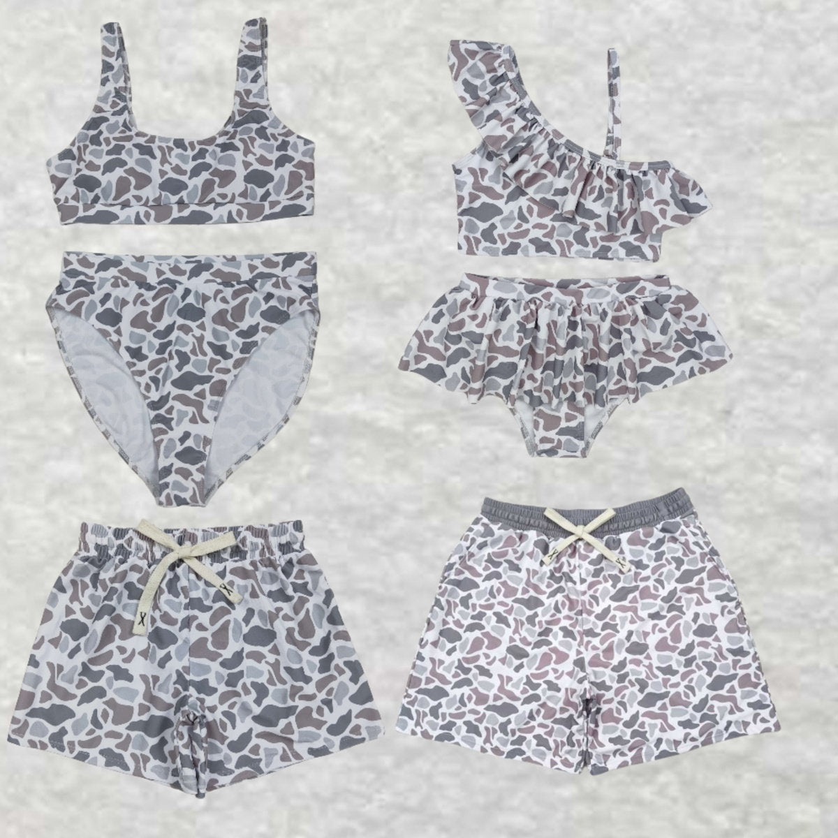 Animal Print Bikini Set Swim Trunks - ChildAngle