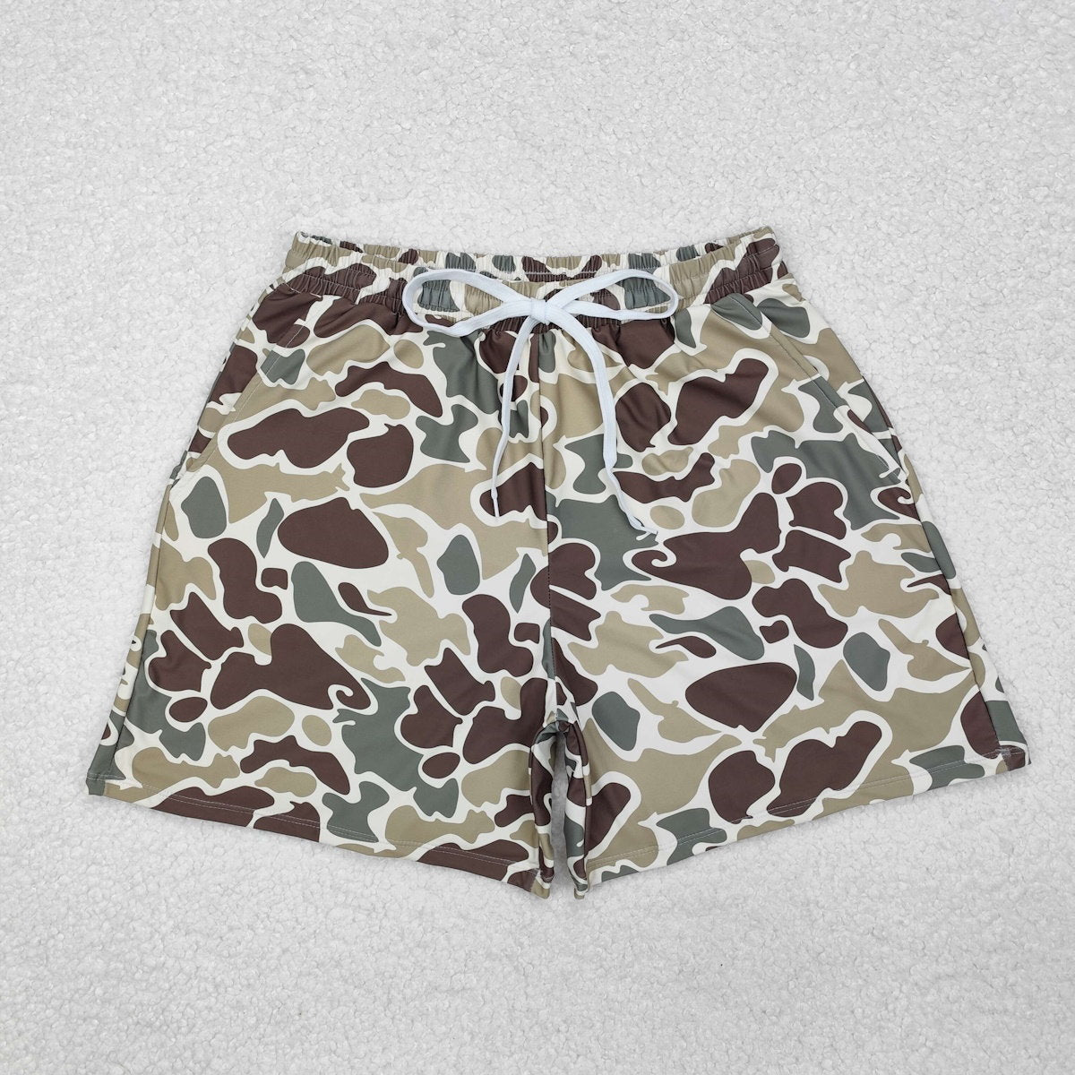 Camouflage swim trunks with a drawstring - ChildAngle