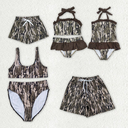 Camouflage swimwear set with matching swim trunks - ChildAngle