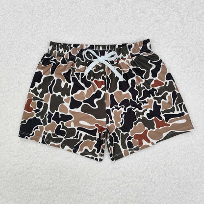 Camouflage-patterned shorts drawstring swim trunks - ChildAngle