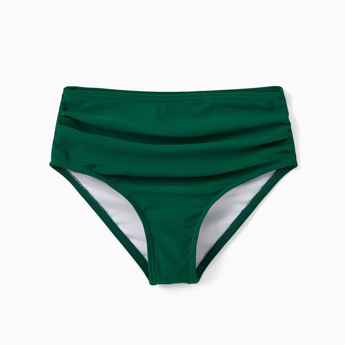 Back Tie Striped Top and Ruched Green Bottom Two Pieces Swimsuits and Drawstring Striped Colorblock Swim Trunks - ChildAngle