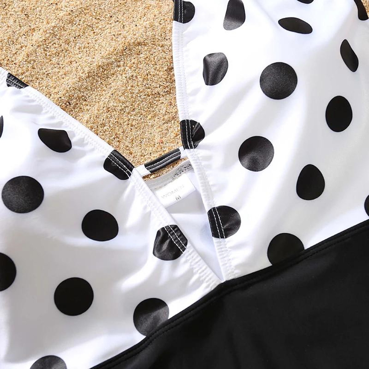 Matching Family Swimsuits Black and White Polka Dot One Piece Swimsuits Swim Trunks - ChildAngle