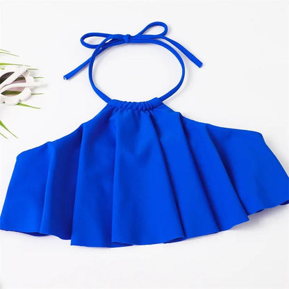 Blue bikini top with a bow  - ChildAngle