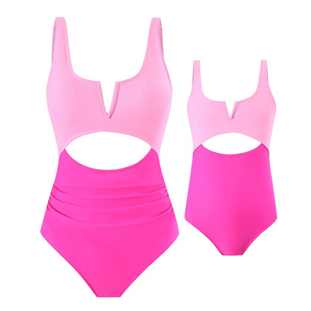 Mommy and Me Colorblock One Piece Swimsuits - ChildAngle