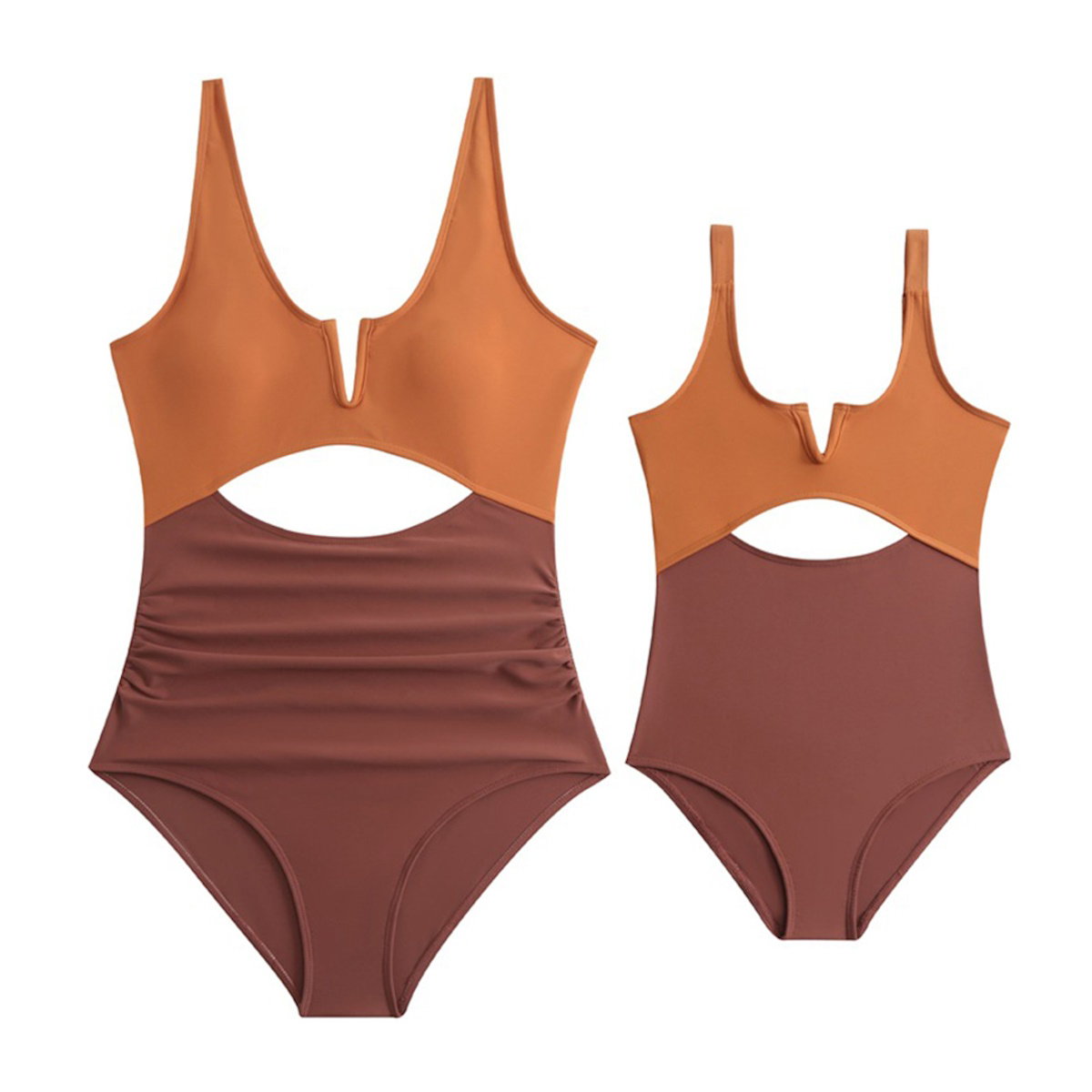 Mommy and Me Colorblock One Piece Swimsuits - ChildAngle