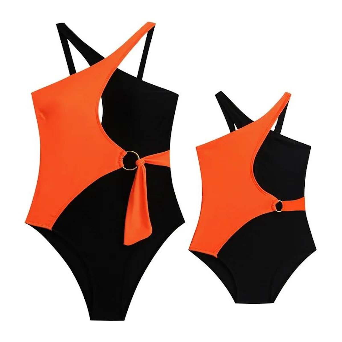 Mommy and Me Colorblock One Piece Swimsuits - ChildAngle