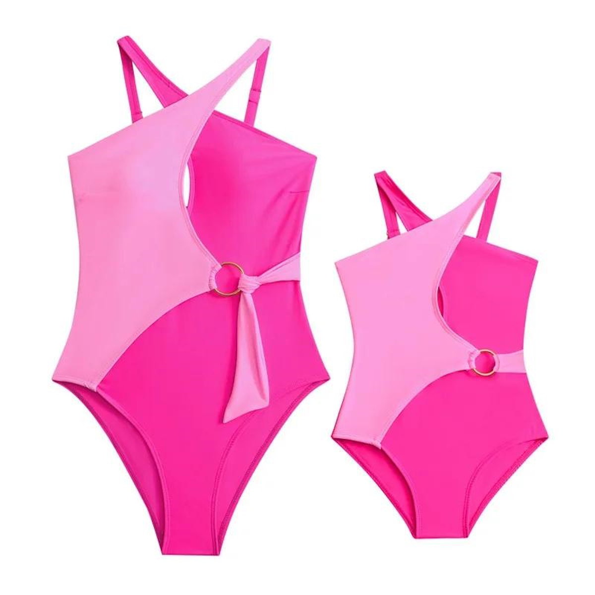 Mommy and Me Colorblock One Piece Swimsuits - ChildAngle