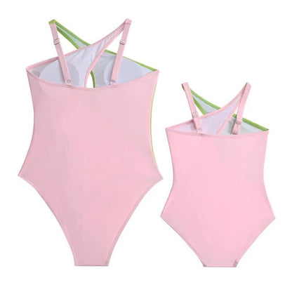 Mommy and Me Colorblock One Piece Swimsuits - ChildAngle