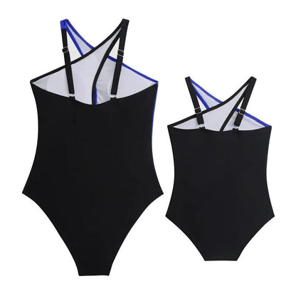 Mommy and Me Colorblock One Piece Swimsuits - ChildAngle