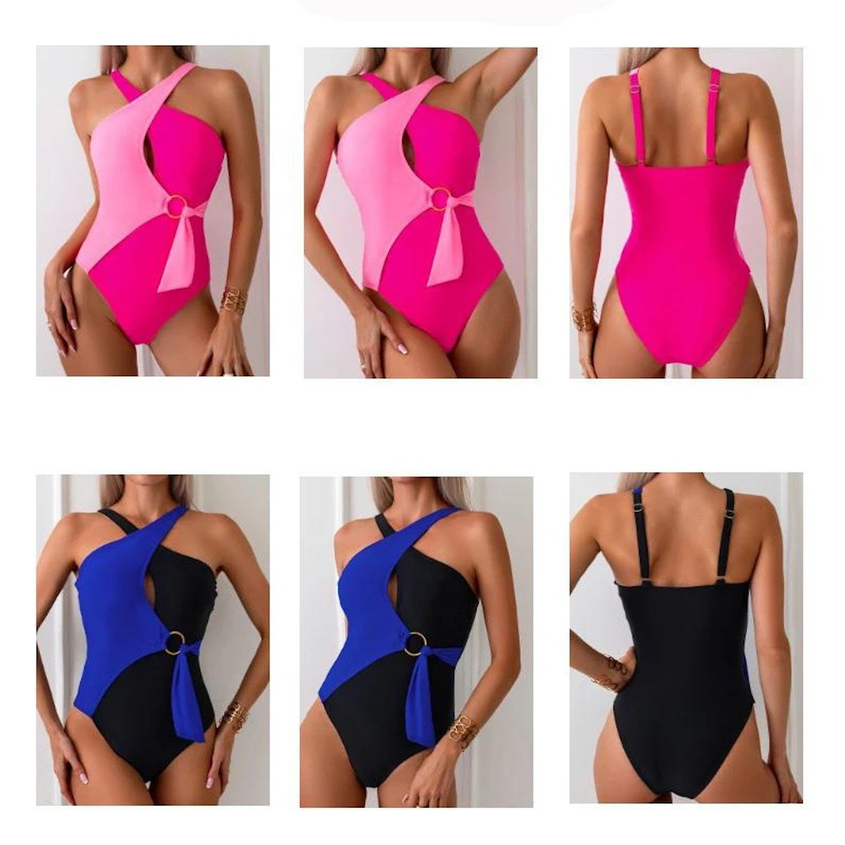Mommy and Me Colorblock One Piece Swimsuits - ChildAngle