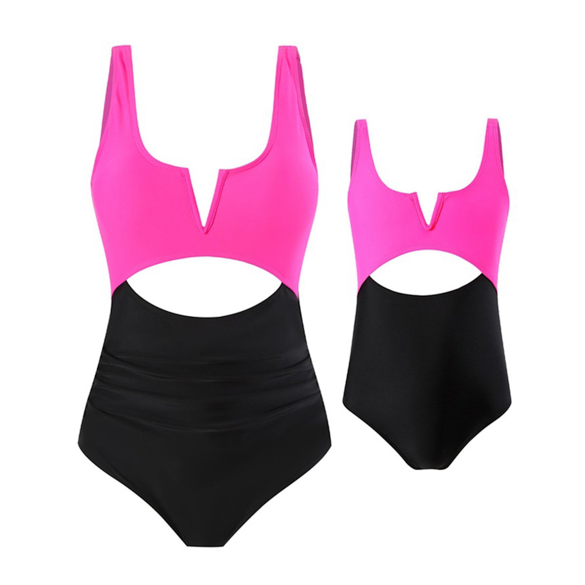 Mommy and Me Colorblock One Piece Swimsuits - ChildAngle