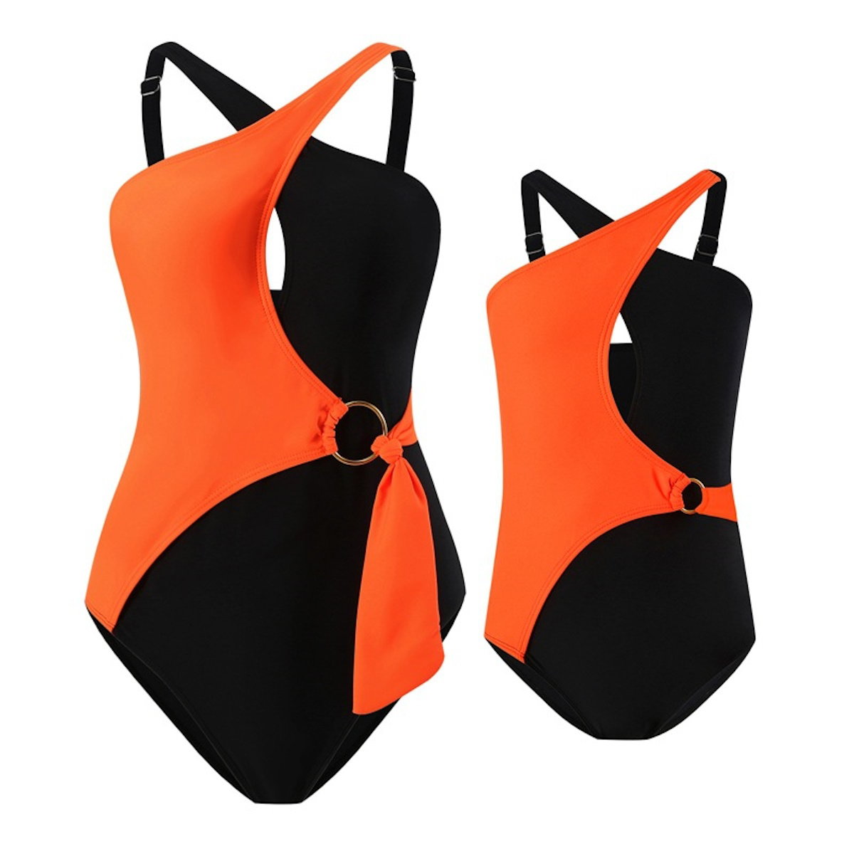 Mommy and Me Colorblock One Piece Swimsuits - ChildAngle