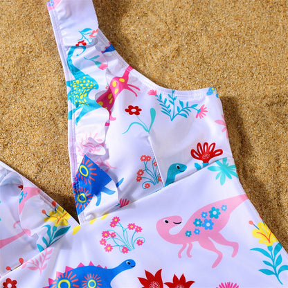 Family Matching Swimsuit Dinossaur One Piece Swimwear and Swim Trunks - ChildAngle
