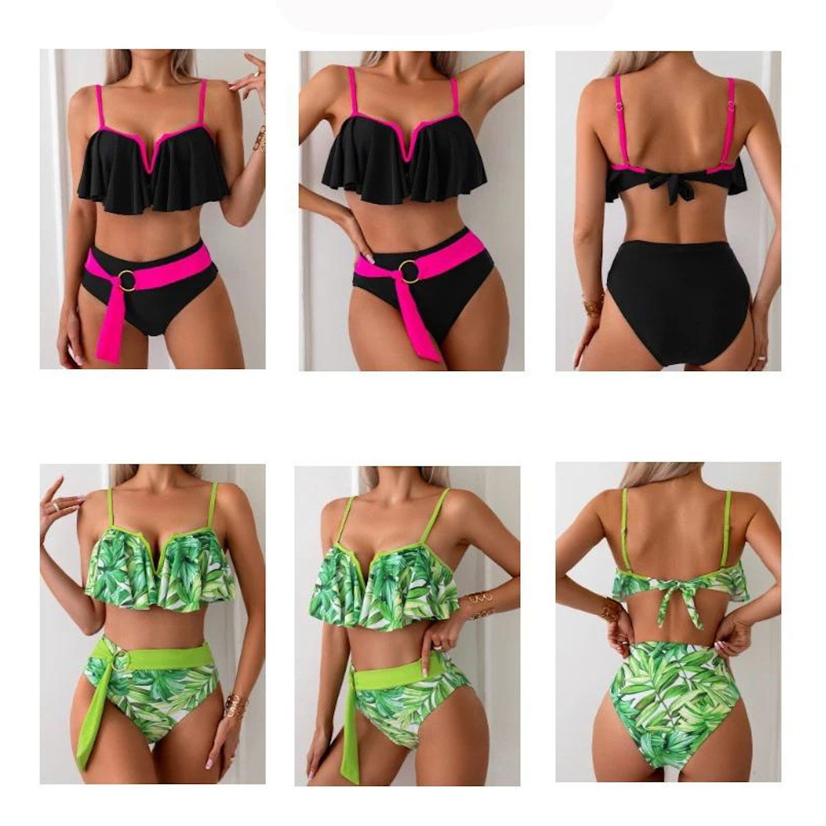 Two different bikini sets shown from multiple angles - ChildAngle