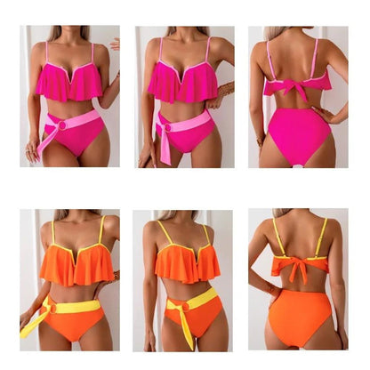 Neon pink and orange bikini sets - ChildAngle