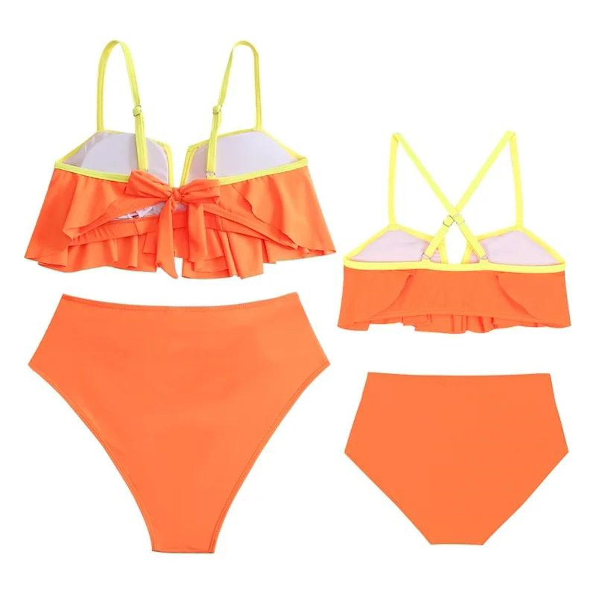 Orange bikini set with yellow straps - ChildAngle