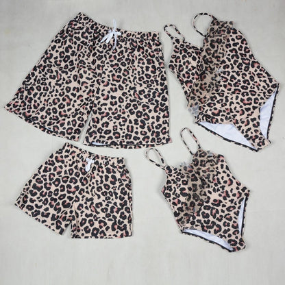 Leopard print pajama set on a light gray background