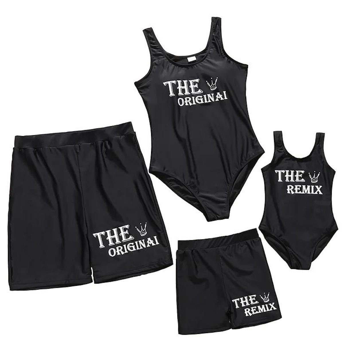 Matching Family Swimsuit Letter Print One Piece Swimsuit - ChildAngle