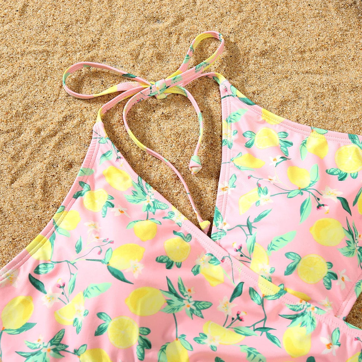 Pink bikini with lemon pattern - ChildAngle