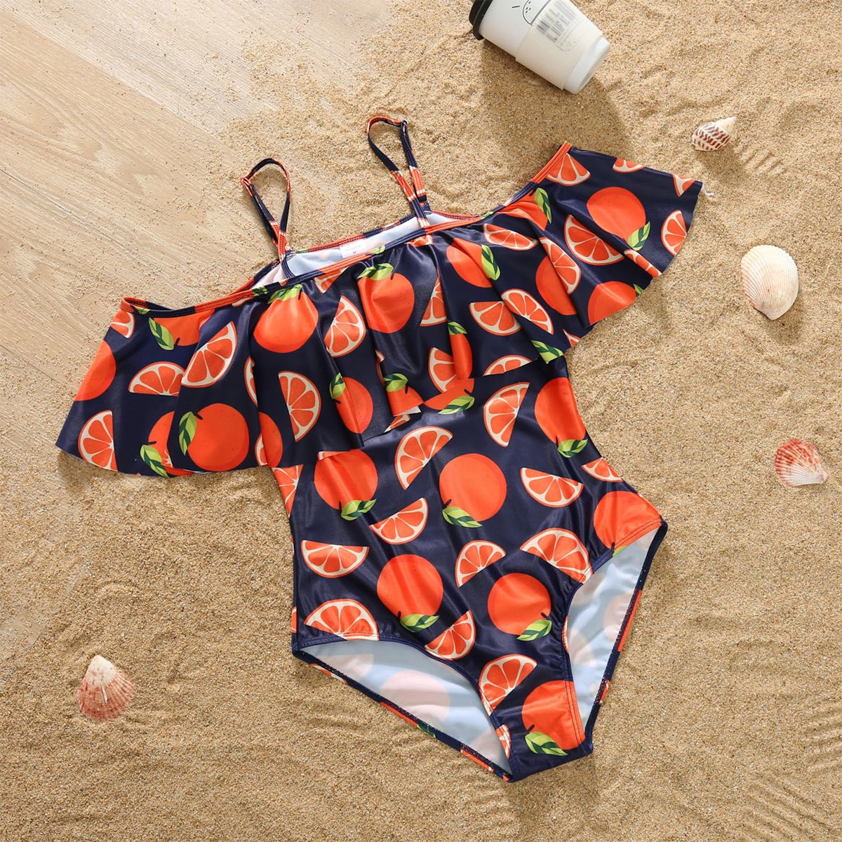 Swimsuit with orange and red fruit pattern - ChildAngle