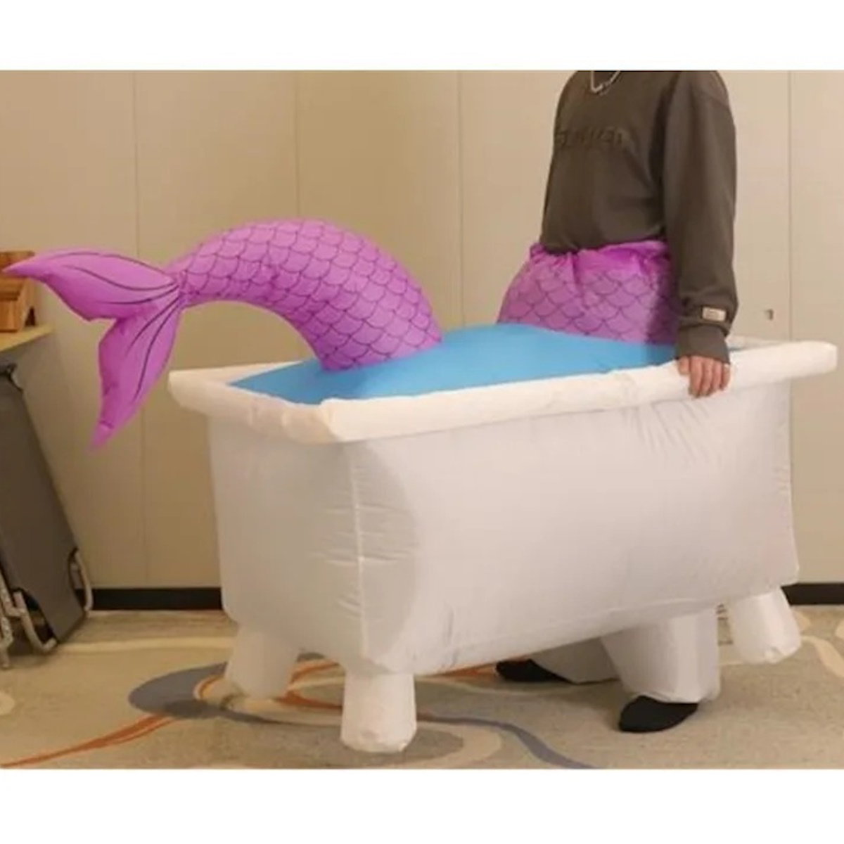 Teens Mermaid Yellow Duck Bathtub and Toilet Inflatable Costumes - ChildAngle