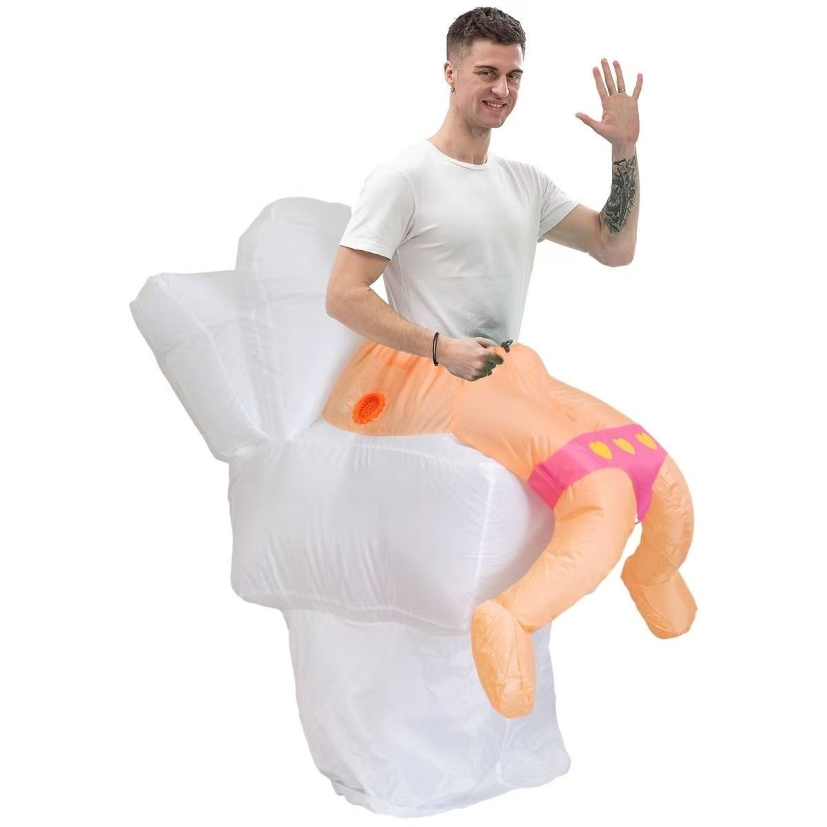 Teens Mermaid Yellow Duck Bathtub and Toilet Inflatable Costumes - ChildAngle