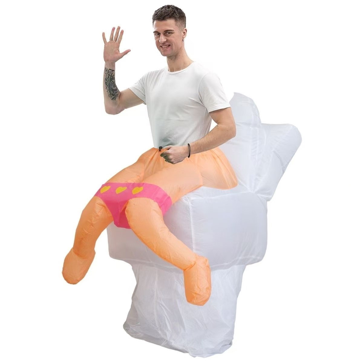 Teens Mermaid Yellow Duck Bathtub and Toilet Inflatable Costumes - ChildAngle