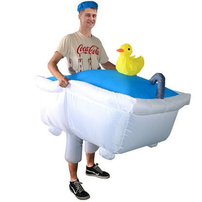 Teens Mermaid Yellow Duck Bathtub and Toilet Inflatable Costumes - ChildAngle