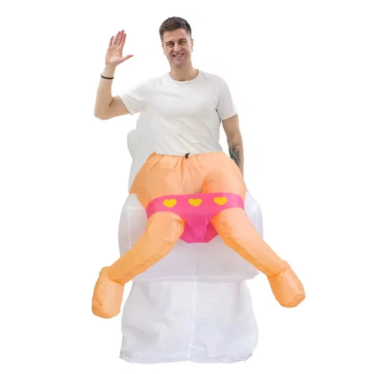 Teens Mermaid Yellow Duck Bathtub and Toilet Inflatable Costumes - ChildAngle