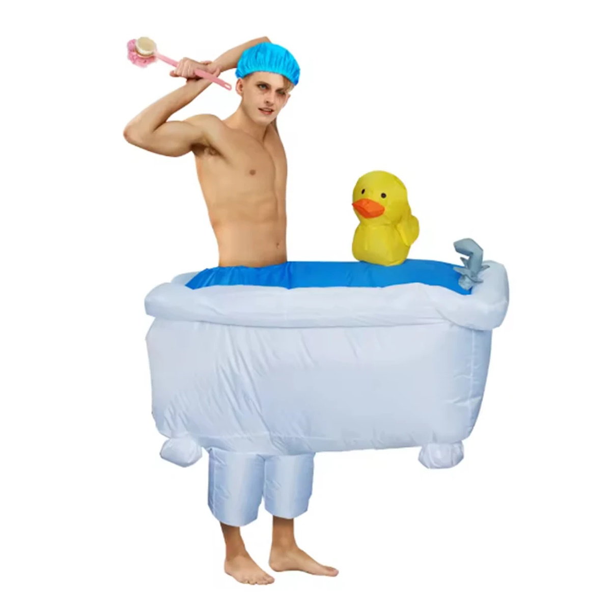 Teens Mermaid Yellow Duck Bathtub and Toilet Inflatable Costumes - ChildAngle
