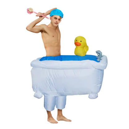 Teens Mermaid Yellow Duck Bathtub and Toilet Inflatable Costumes - ChildAngle