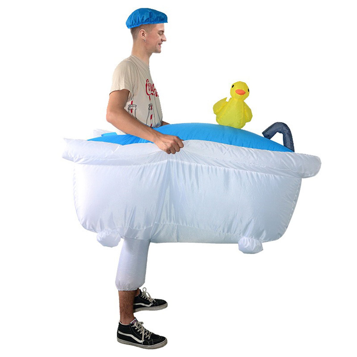 Teens Mermaid Yellow Duck Bathtub and Toilet Inflatable Costumes - ChildAngle