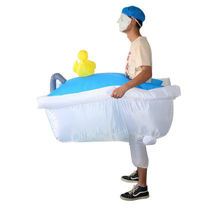 Teens Mermaid Yellow Duck Bathtub and Toilet Inflatable Costumes - ChildAngle