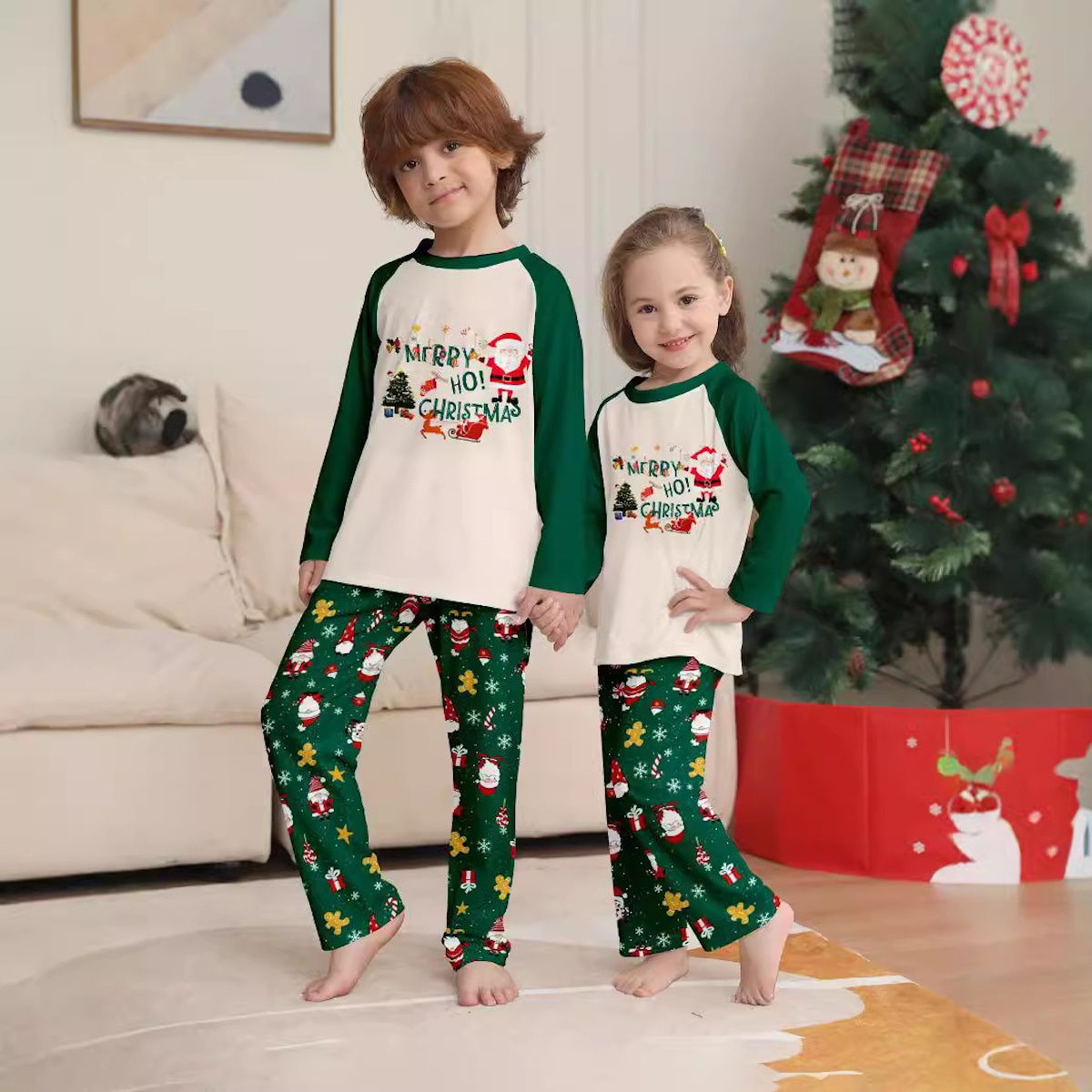 Merry Ho Christmas Family Matching Christmas PJS Pyjamas Set for Whole Family - ChildAngle